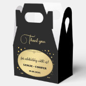 Black Gold Confetti Wedding Vielen Dank Geschenkschachtel (Geöffnet)