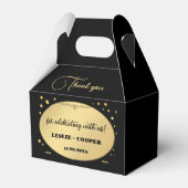 Black Gold Confetti Wedding Vielen Dank Geschenkschachtel (Vorderseite)