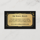 Black Gold Confetti Wedding Website Begleitkarte (Vorderseite)