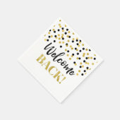 Black Gold Confetti - Willkommen zurück Serviette (Ecke)