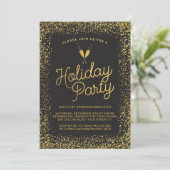 Black & Gold Corporate Holiday Party Einladung (Stehend Vorderseite)