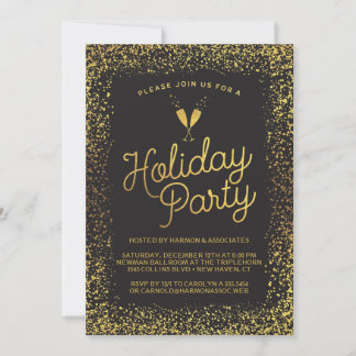 Black & Gold Corporate Holiday Party Einladung