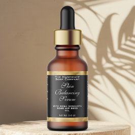 Black & Gold Cosmetics Small Dropper Bottle Label  Adressaufkleber