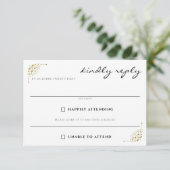 Black & Gold Country Hochzeitsnahrung RSVP Karte (Stehend Vorderseite)