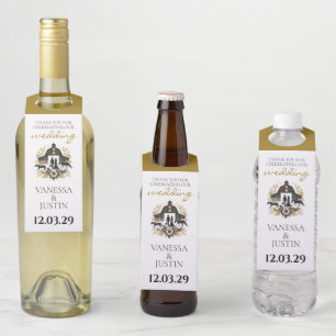 Black & Gold Country Wedding Flaschenanhänger
