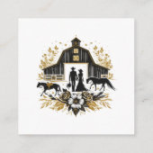 Black & Gold Country Wedding mit QR Code Begleitkarte (Rückseite)
