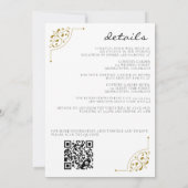 Black & Gold Country Wedding mit QR Code Einladung (Rückseite)