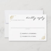 Black & Gold Country Wedding RSVP Karte (Vorderseite)