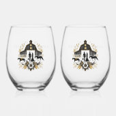 Black & Gold Country Wedding Weinglas Ohne Stiel (Vorderseite)