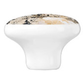 Black Gold Cream Leopard Floral Keramikknauf (Seitenansicht)