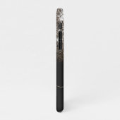 Black Gold Creme Imitats Glitzer Kalligrafie iPhone Hülle (Linke Seite)