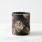 Black Gold Creme Leopard Animal Print Tasse (Zentrum)