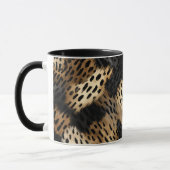 Black Gold Creme Leopard Animal Print Tasse (Links)