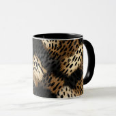 Black Gold Creme Leopard Animal Print Tasse (VorderseiteRechts)