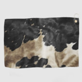 Black Gold Creme Western Cowhide Golfhandtuch (Horizontal)