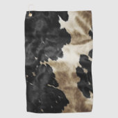 Black Gold Creme Western Cowhide Golfhandtuch (Vorderseite)
