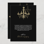 Black Gold Cronier Wedding Dankeschön Card Dankeskarte (Vorne/Hinten)