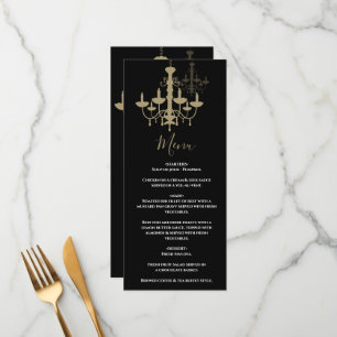 Black Gold Cronier Wedding Menükarte
