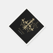 Black Gold Cronier Wedding Serviette (Ecke)