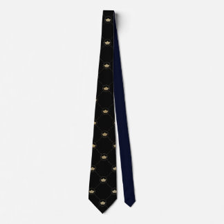 Black Gold Crown Pattern Neck Tie Krawatte