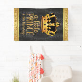 Black Gold Crown Prince Baby Dusche Banner (Insitu)