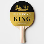 Black & Gold Crown Table Tennis King Luxury Custom Tischtennis Schläger (Rückseite)
