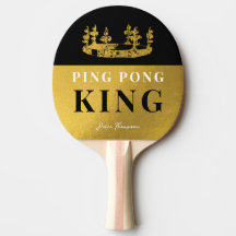 Black & Gold Crown Table Tennis King Luxury Custom