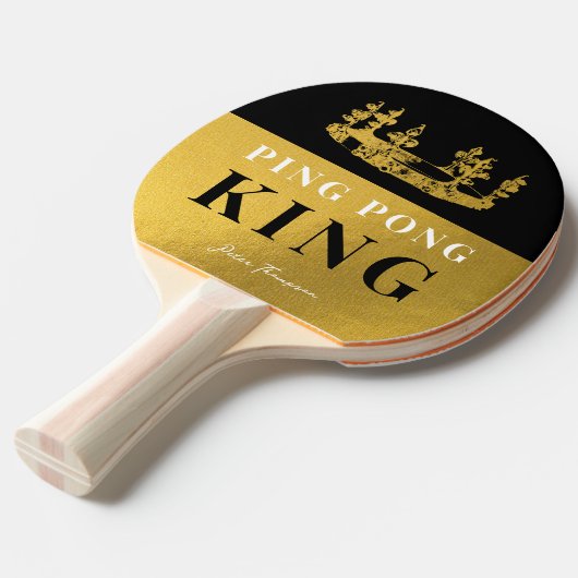 Black & Gold Crown Table Tennis King Luxury Custom Tischtennis Schläger (Vorderseite)