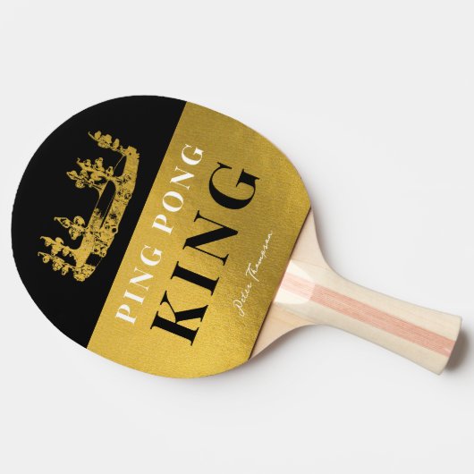 Black & Gold Crown Table Tennis King Luxury Custom Tischtennis Schläger (Seitenansicht)