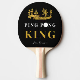 Black & Gold Crown Table Tennis King Personalisier Tischtennis Schläger