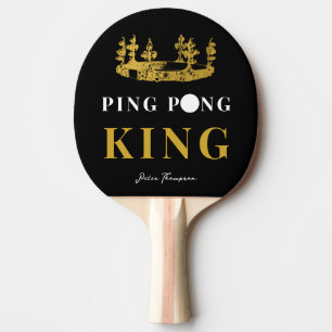 Black & Gold Crown Table Tennis King Personalisier Tischtennis Schläger