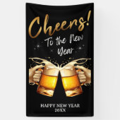 Black & Gold Crus Silvester Party 2024 Banner (Vertikal)