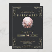 Black & Gold Crystal Ball Halloween Einladung (Vorne/Hinten)