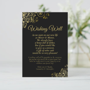 Black & Gold Curls Hochzeit wünschen gutes Gedicht Begleitkarte