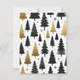 Black & Gold Custom Christmas Tree Card Feiertagskarte