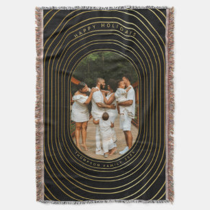 Black Gold Custom Foto Family Weihnachten Decke