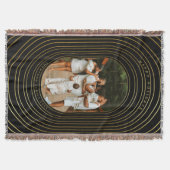 Black Gold Custom Foto Family Weihnachten Decke (Vorderseite)