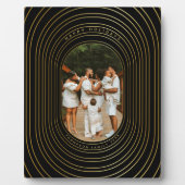 Black Gold Custom Foto Family Weihnachten Fotoplatte (Vorderseite)
