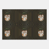 Black Gold Custom Foto Family Weihnachten Geschenkpapier Set (Vorderseite 2)