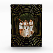 Black Gold Custom Foto Family Weihnachtsblock (Vorderseite)