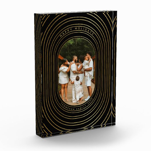 Black Gold Custom Foto Family Weihnachtsblock (Links)