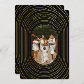 Black Gold Custom Foto Family Weihnachtskarte (Vorne/Hinten)