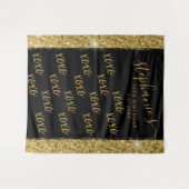 Black Gold Custom Fotobooth Selfie Foto Hintergrun Wandteppich (Vorderseite (Horizontal))