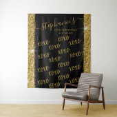 Black Gold Custom Fotobooth Selfie Foto Hintergrun Wandteppich (Beispiel)