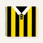 Black & Gold Custom Jersey Template Soccer Rugby Notizblock (Vorderseite)