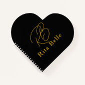 Black Gold Custom Name Elegant Notizblock (Vorderseite)