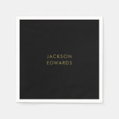 Black & Gold Custom Napkins Serviette (Vorderseite)