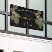 Black & Gold Custom Party Personalisierter Abschlu Banner (Äußeres Gebäude)