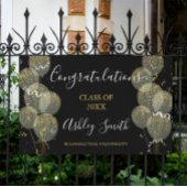 Black & Gold Custom Party Personalisierter Abschlu Banner