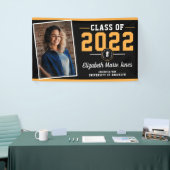 Black Gold Custom School Logo Foto Abschluss Banner (Messeveranstaltung)